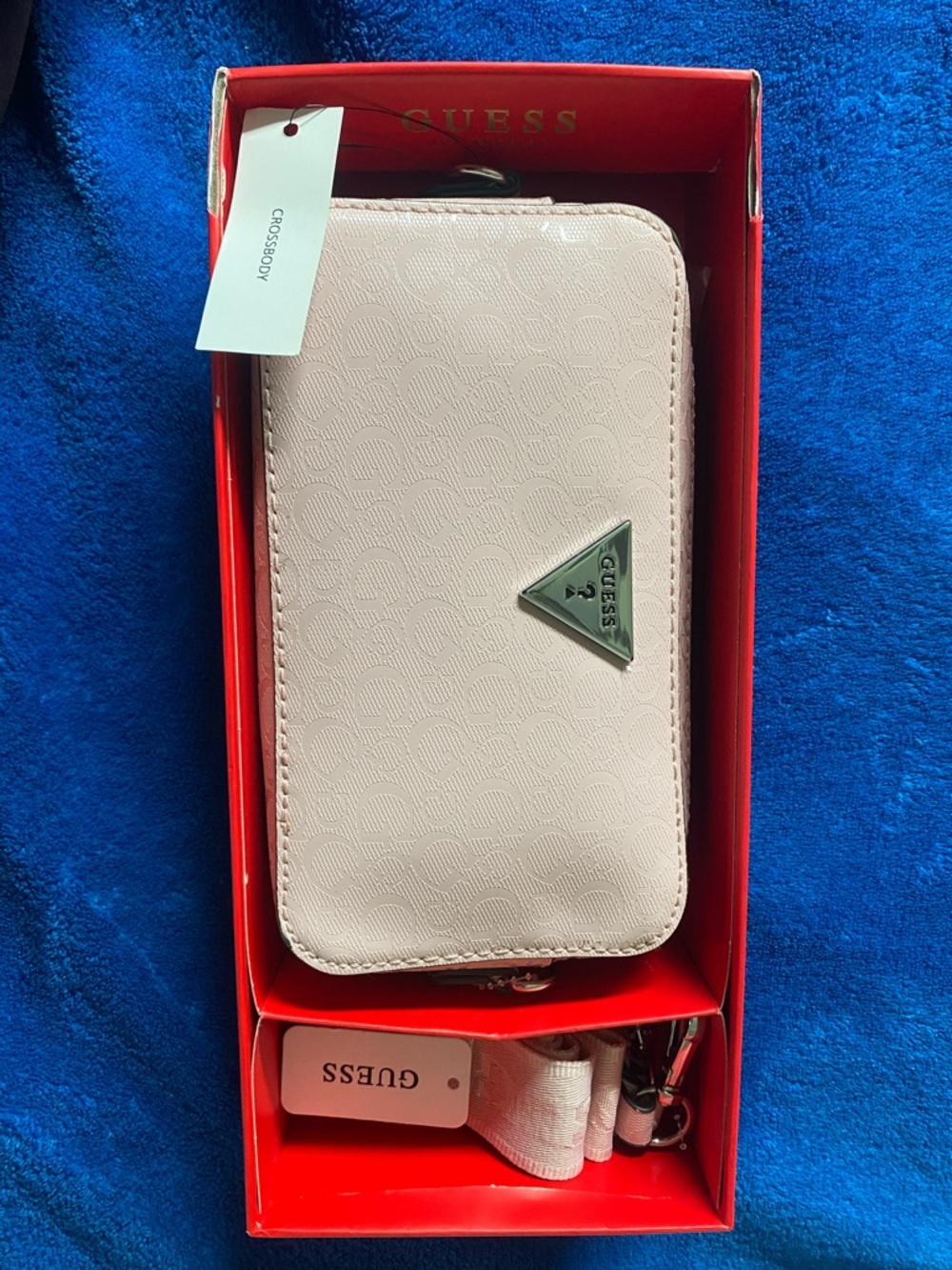 Guess Pale Pink Zip-Around Wallet with Triangle Logo